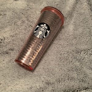 **SOLD** Pink Sequin Starbucks cold cup plastic 20